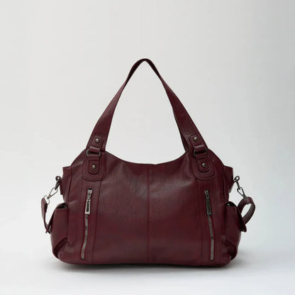 Sac fourre-tout à épaule pour femmes Arden | Double fermeture éclair avant, silhouette structurée