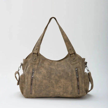 Sac fourre-tout à épaule pour femmes Arden | Double fermeture éclair avant, silhouette structurée
