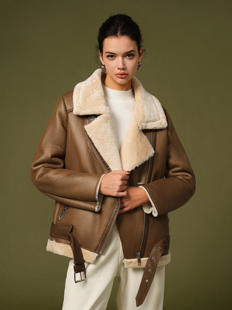 Jolie Women's Suede Jacket - close-up detail